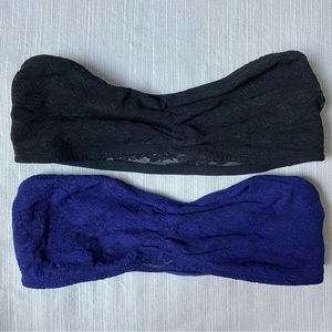 Lot of 2 Victoria’s Secret Pink Lace Bandeau Bras sz S